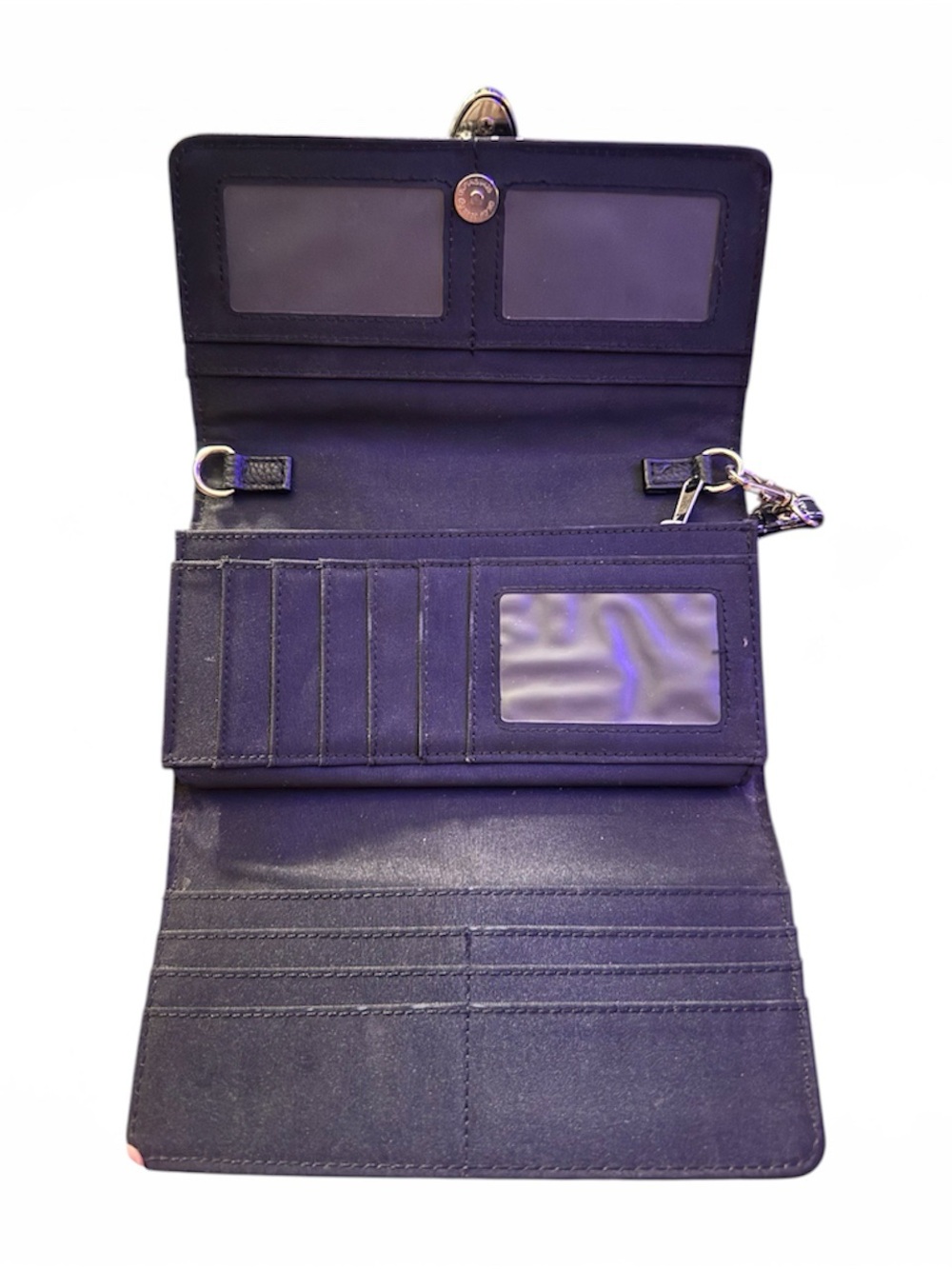 Embellished Black Wristlet Clutch with Rhinestone Buckle - Picture 3 of 3
